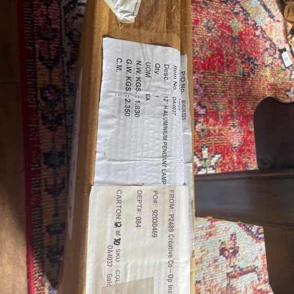 2 Gold Pendant Lights - Picture 5 of 6